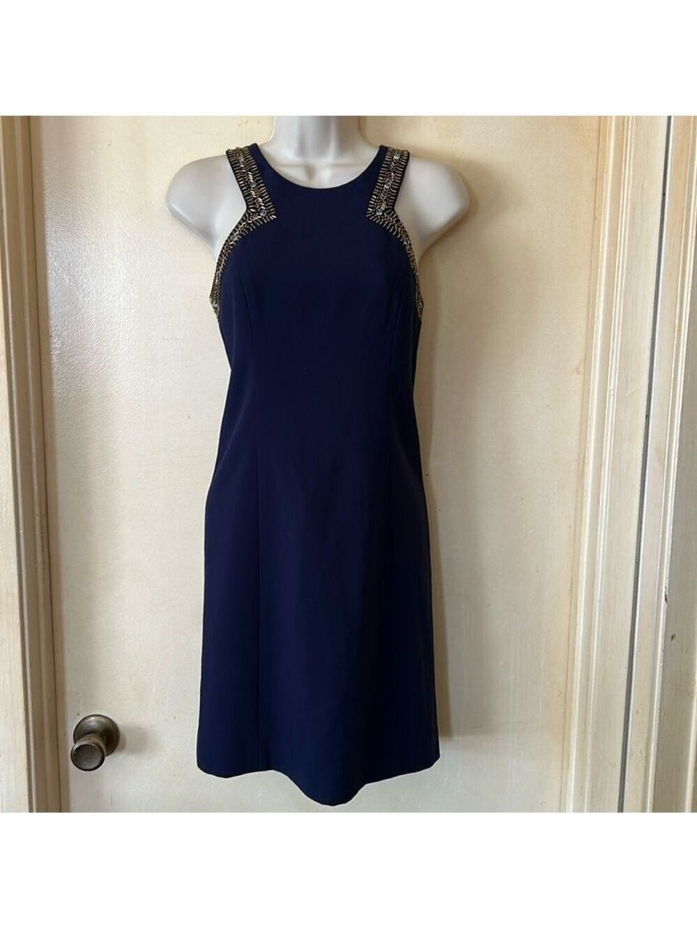 Lily Pulitzer navy sheath dress with beaded embellishments size 00